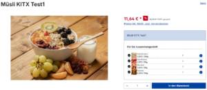 Kompakte KitX Komponentenliste auf einer Shopware Produktdetailseite