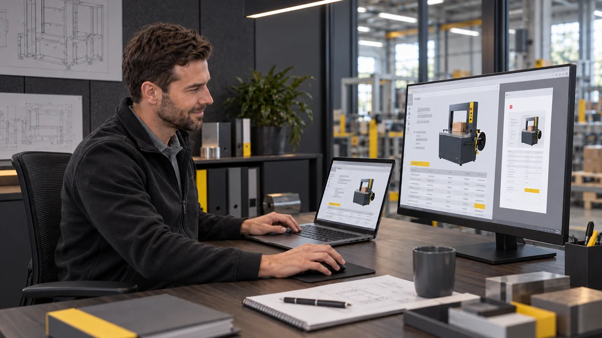 Der Hersteller erstellt in seinem technischen Vertriebsbüro das passende Angebot für die Kundin.